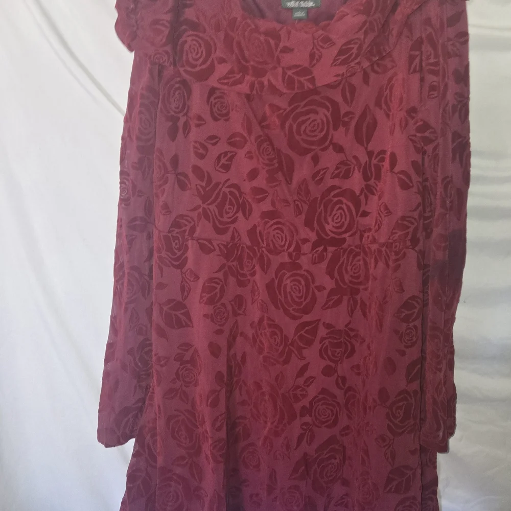 wild fable Rose Burnout Red Dress - Picture 1 of 6